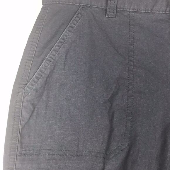 Eddie Bauer Canvas Pants Crop Tapered Mid Rise Dark Gray Pockets Hiking Size 6 - Picture 2 of 9